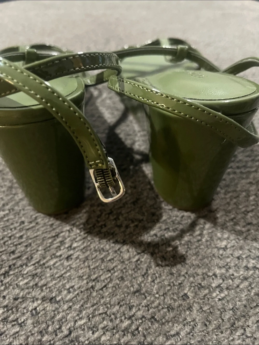 Old Navy Olive Strappy T‑Bar Wedge Sandals